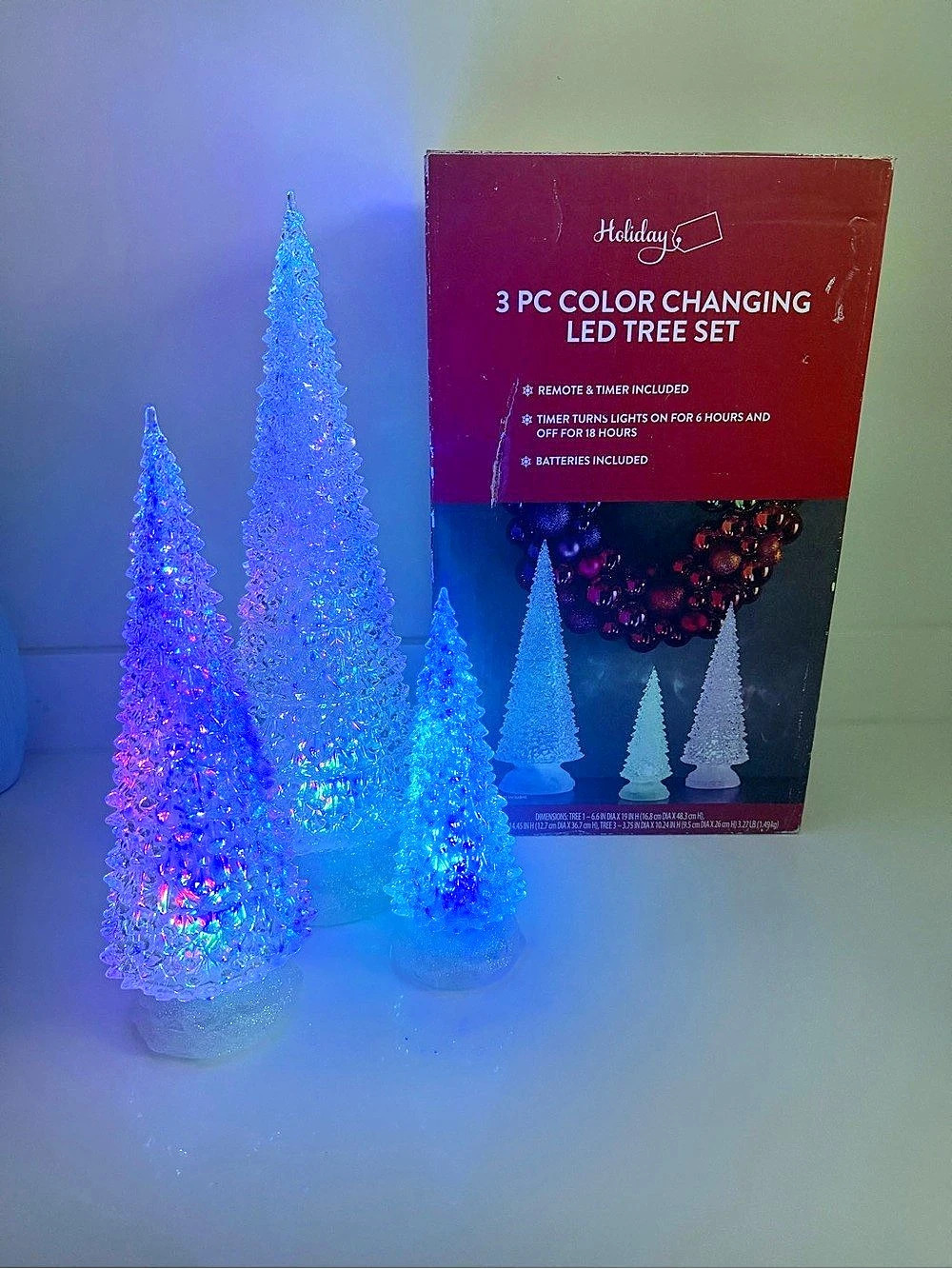 Holiday 3 PC Color Changing LED Tree Set LED Tree Set - Picture 4 of 4